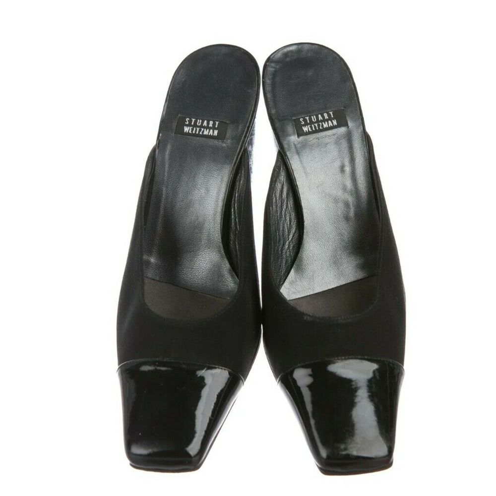 Stuart Weitzman Woven Cap-Toe MulesSize: 7